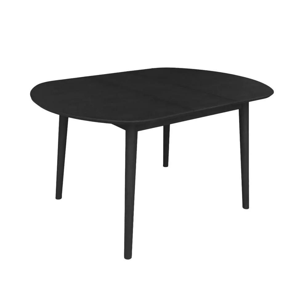 sweeek Oval extendable dining table rubberwood & oak veneer 4-6 seats in Black 2