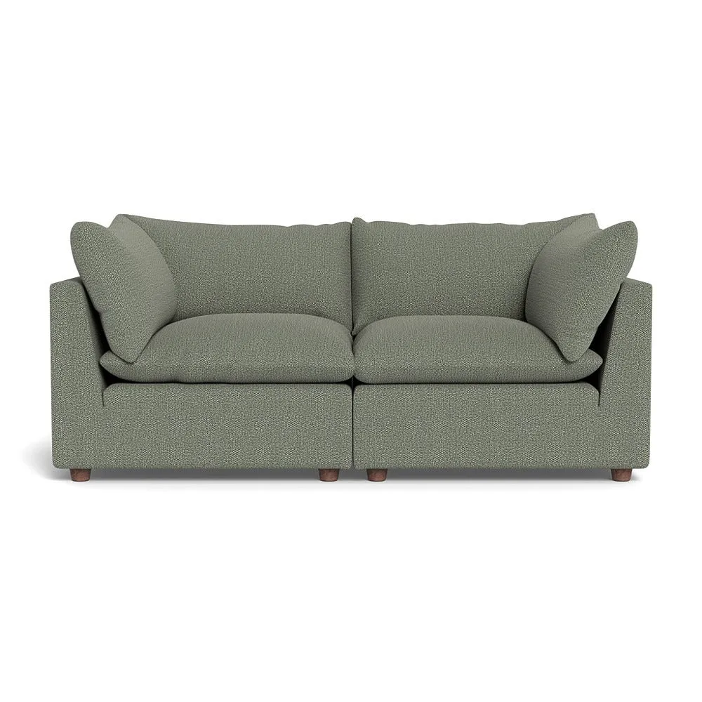 Heal's Astrid 3 Seater Sofa Boucle Tweed Lapis Walnut Stained Beech Feet 1