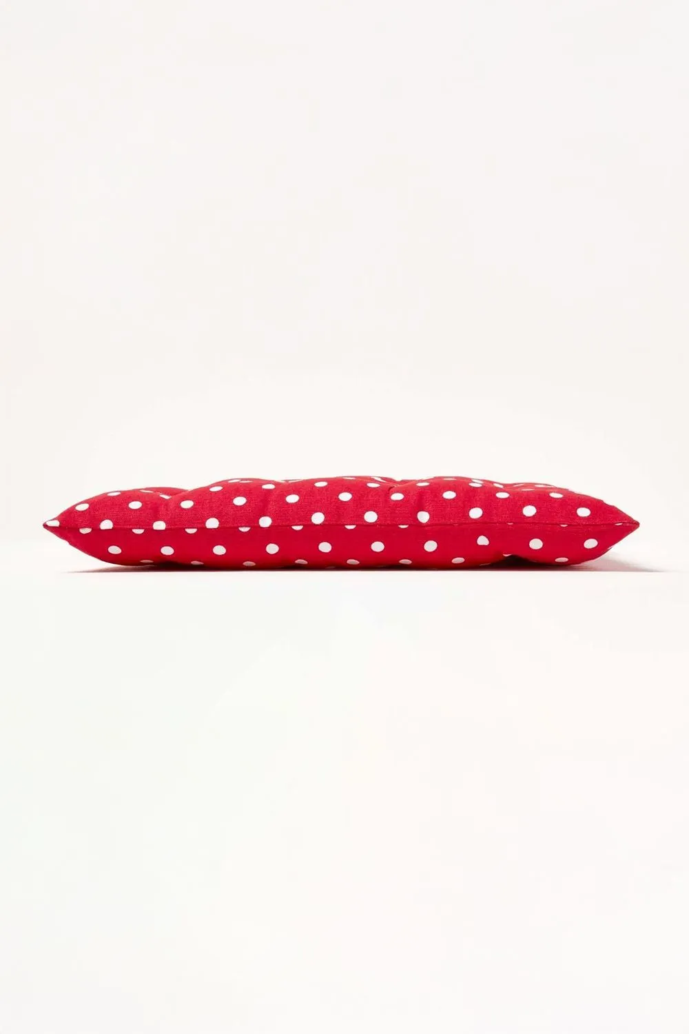 Homescapes 4 Pack Seat Pads Cotton Red Polka Dot Indoor Outdoor Garden Cushion, 40cm 6