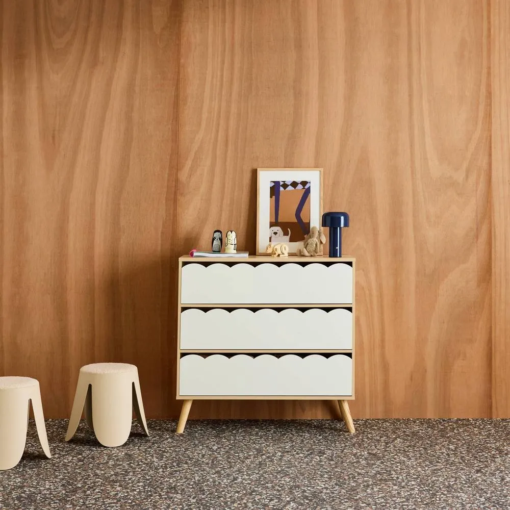 sweeek Wood-effect children's chest of 3 drawers in White 3