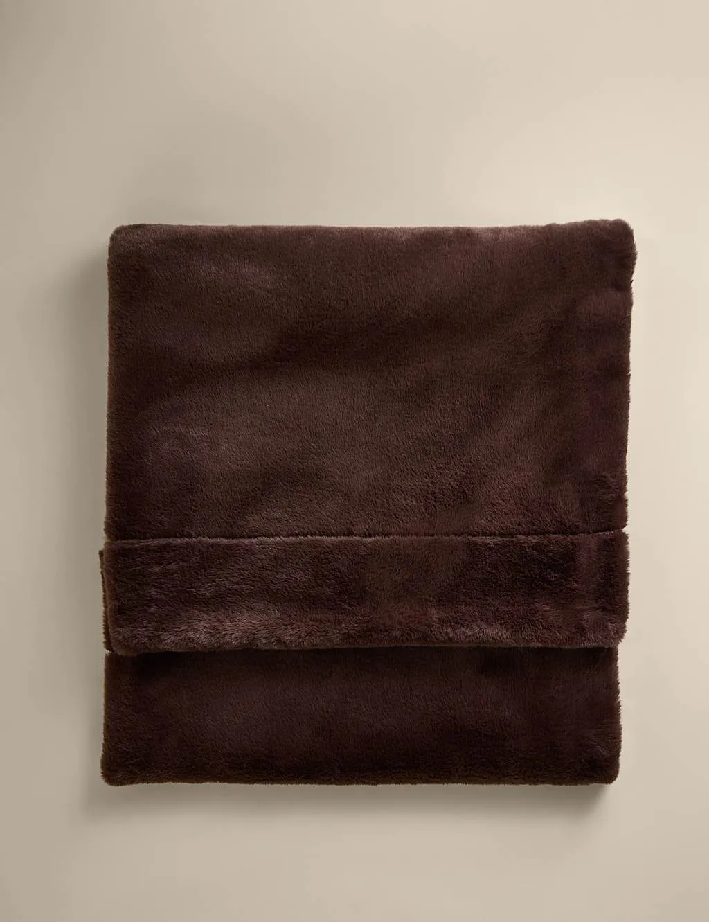 M&S Supersoft Faux Fur Large Throw Chocolate