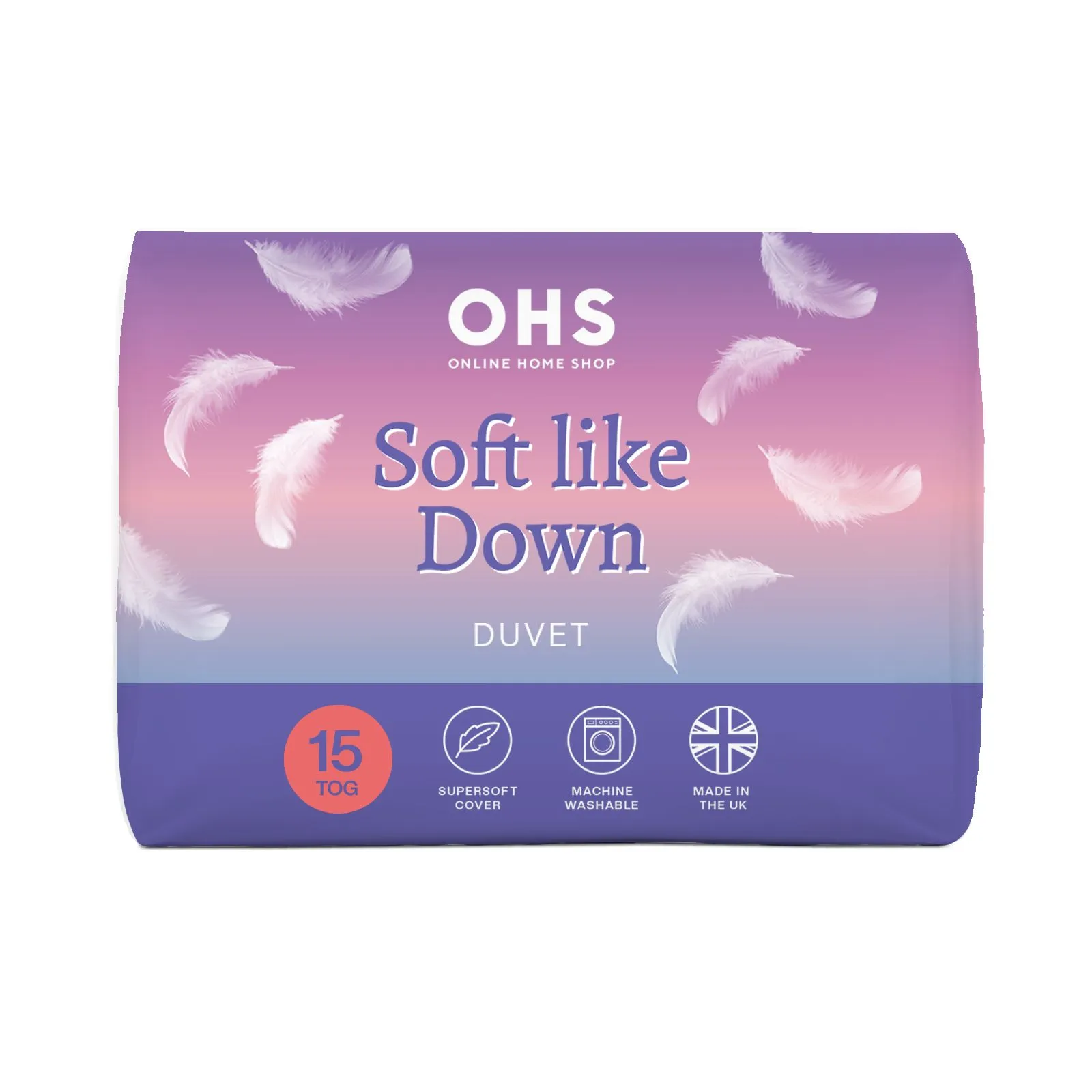 OHS Soft Like Down Duvet 15 TOG Quilt in White