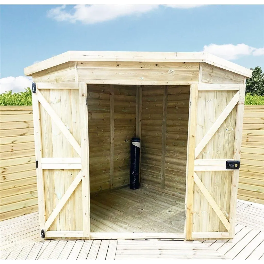 Marlborough 10 x 10 Corner Pressure Treated Apex Workshop in Natural 2