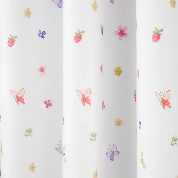 Floral Kitty Cats Eyelet Curtains 3