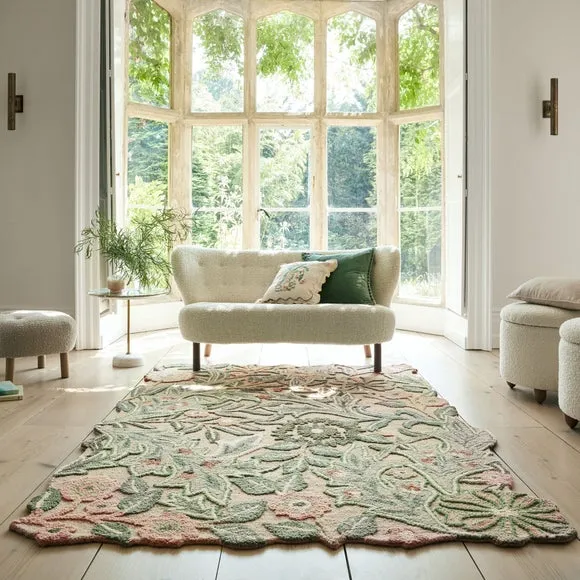 Bryony Floral Shaped Wool Rug 1