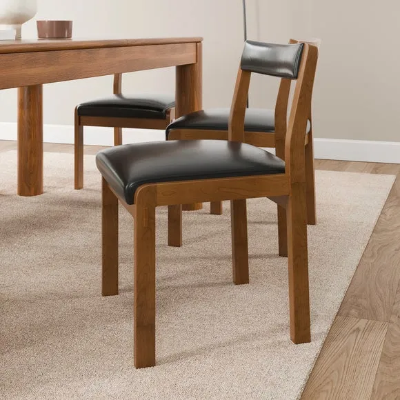 Aylesford Dining Chair, Oak and Faux Leather