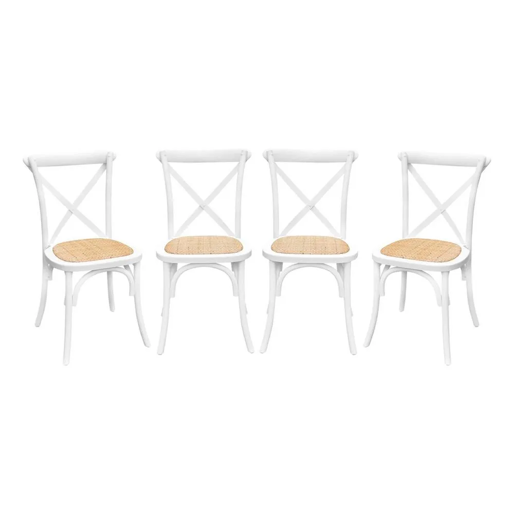 sweeek Set of 4 vintage wooden bistro chairs in White 2