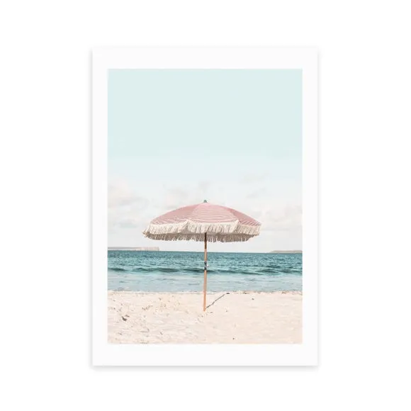 East End Prints Pink Umbrella Print