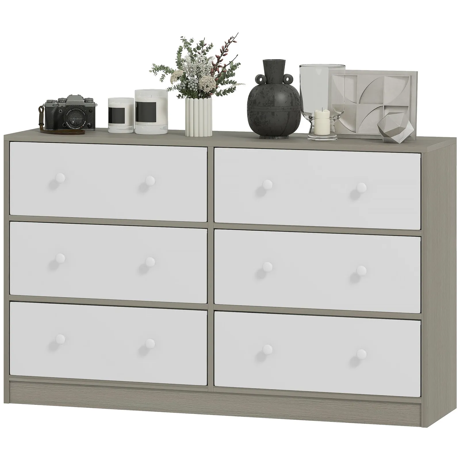 HOMCOM Chest of Drawers, Drawer Dresser for Bedroom in White