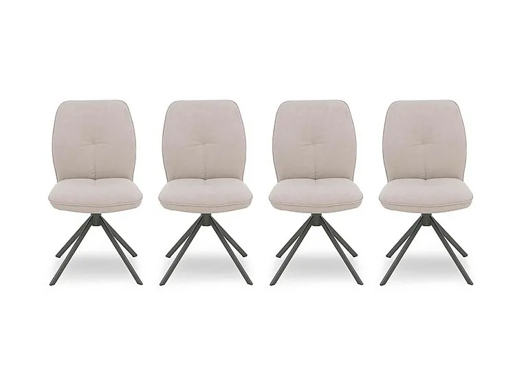 Perla Set of 4 Faux Leather Swivel Dining Chairs