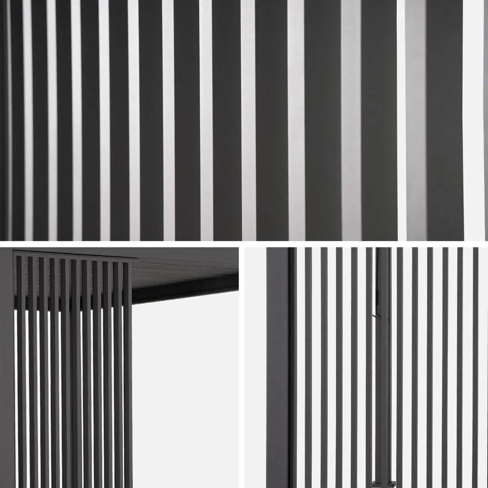 sweeek Set of 3 vertical louvers 100cm for bioclimatic pergola Triomphe in Dark Grey 4