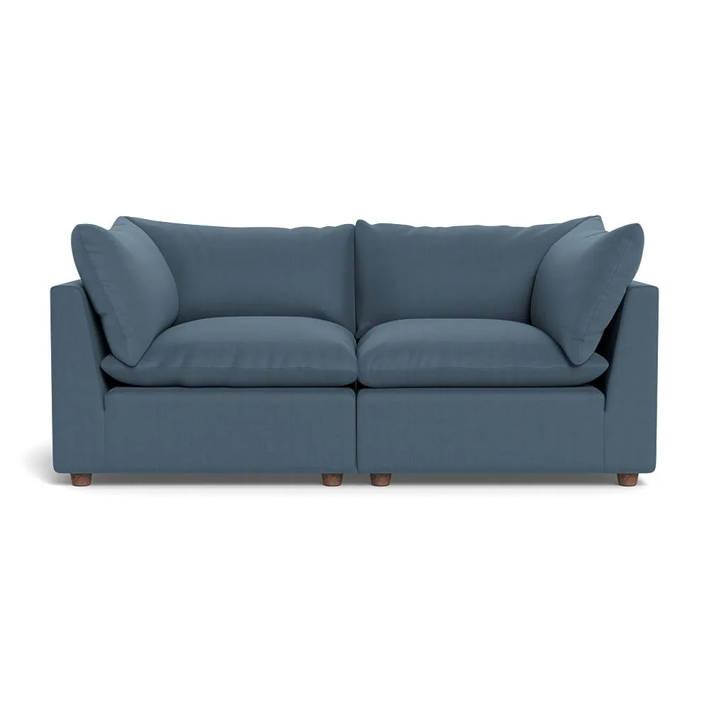 Heal's Astrid 3 Seater Sofa Capelo Linen-Cotton Mineral Walnut Stained Beech Feet 1