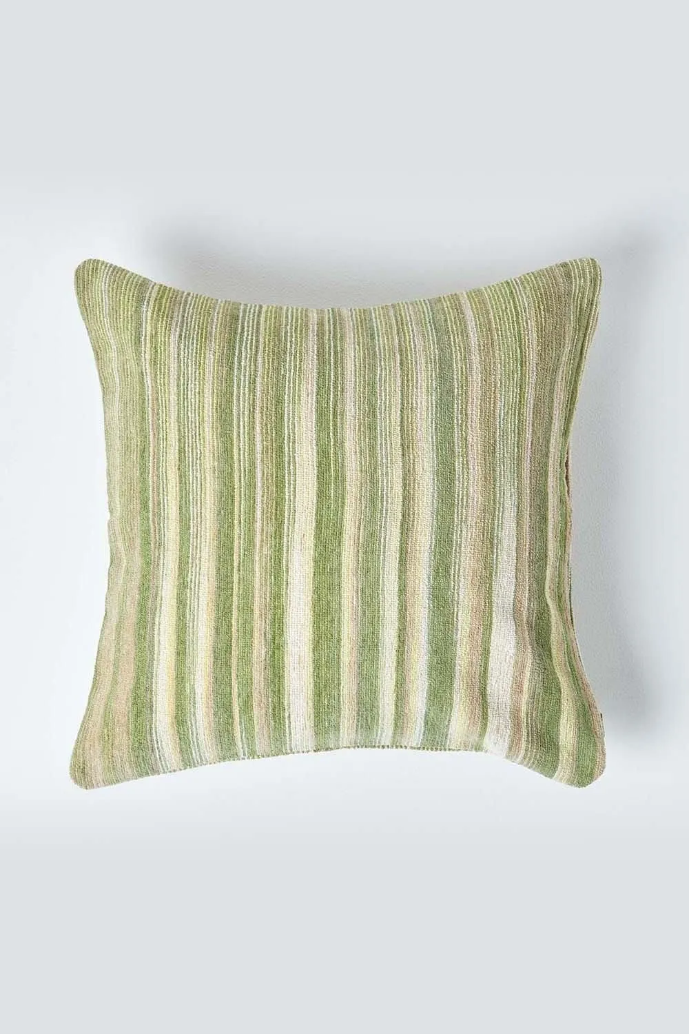 Homescapes Cotton Chenille Tie Dye Cushion Cover in Green 1