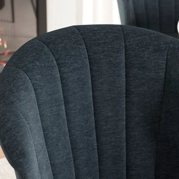 Kendall Dining Chair with Black Legs, Chenille 3