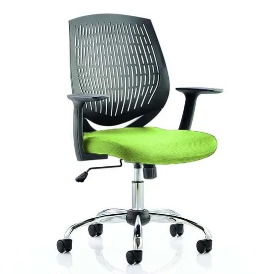Dura Black Back Office Chair With Myrrh Green Seat