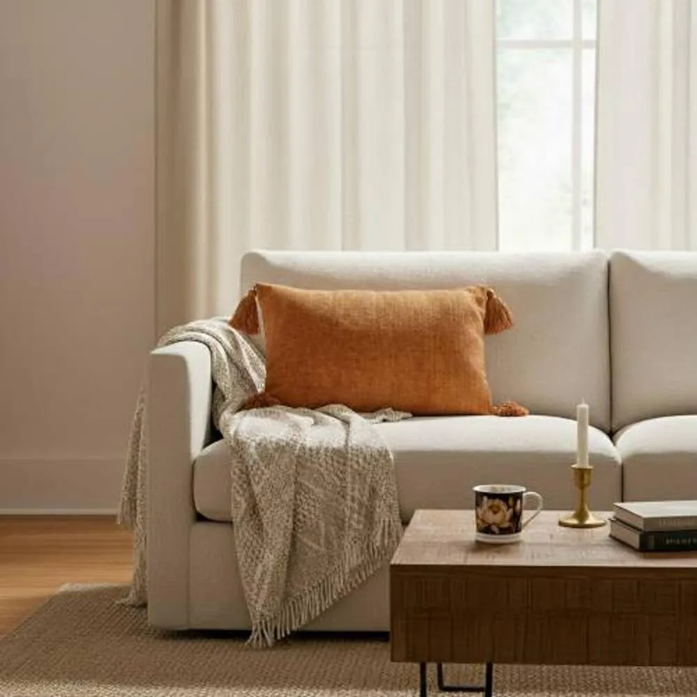 Madison & Mayfair Rectangular Terracotta Tassel Cushion