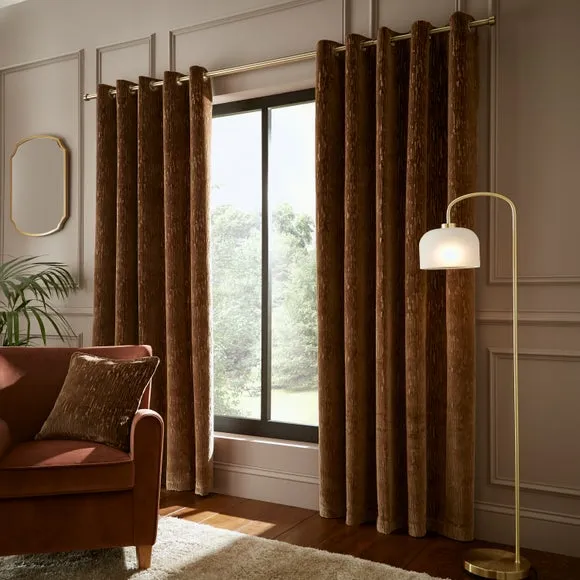 Sasha Cut Velvet Eyelet Curtains 2