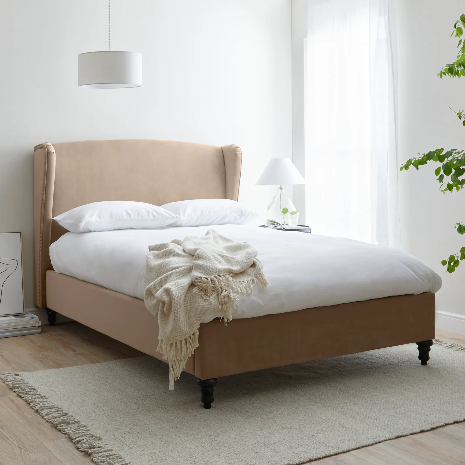 Oswald Taupe Bed Brown
