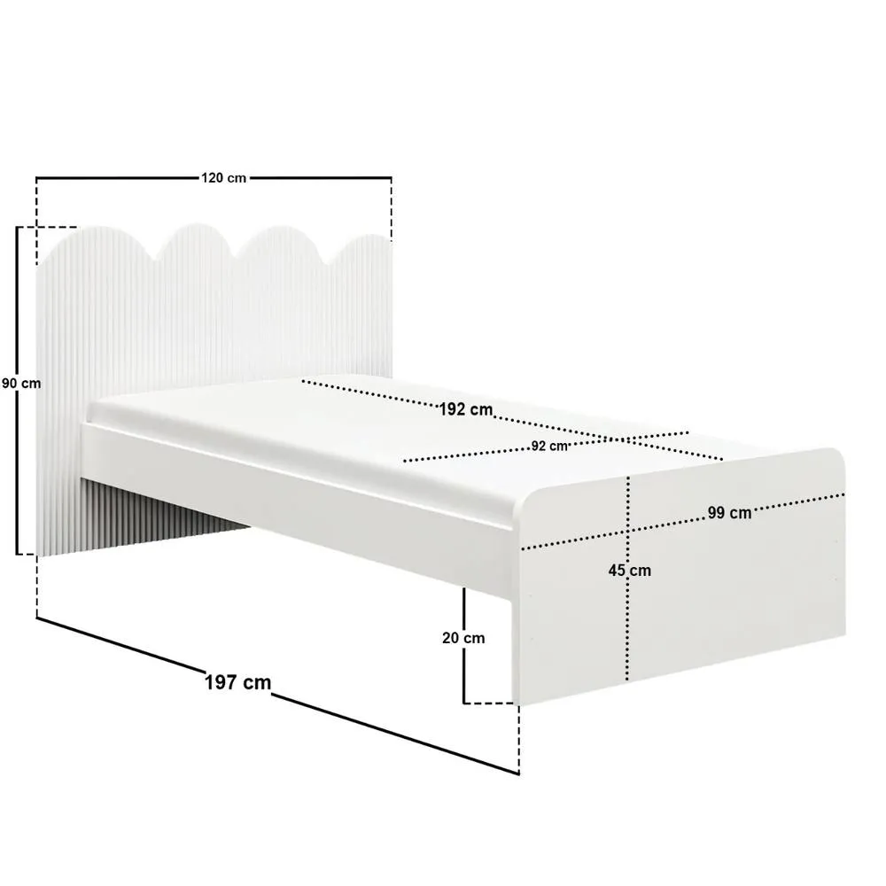 Flair Calista Ribbed Cloud Headboard Single Bed in White 6