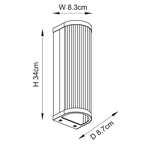 Vogue Hadley 2 Light Ribbed Wall Light 6