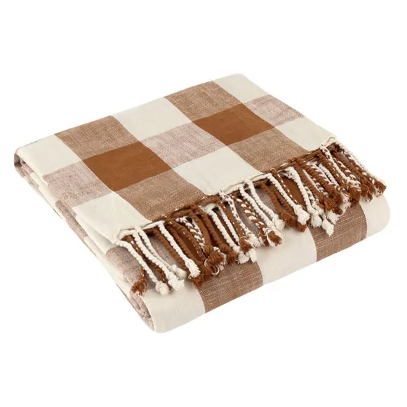 Yard Chesil Check Cotton Throw Blanket 130cm x 170cm 4