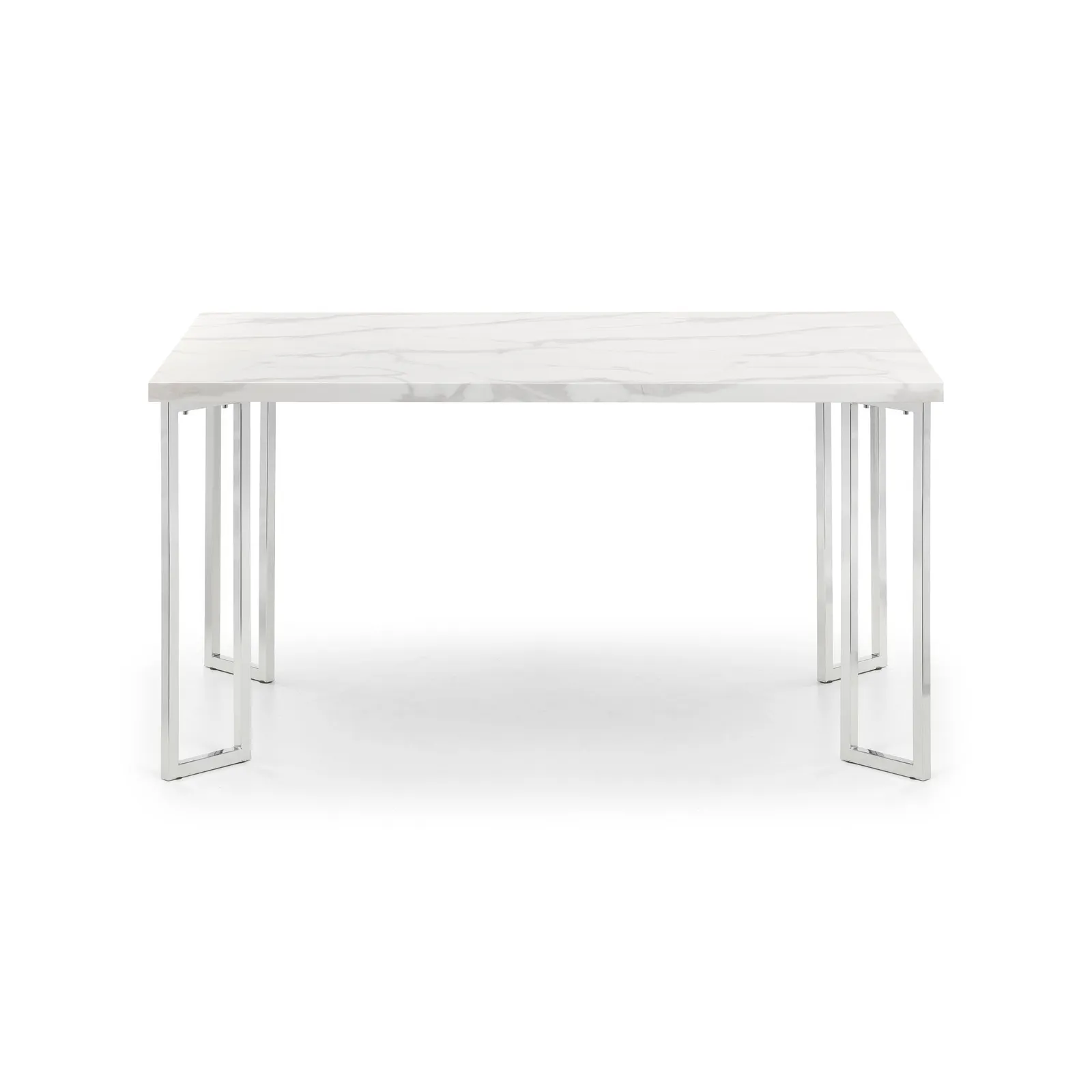 Positano Marble & Chrome Dining Table Silver