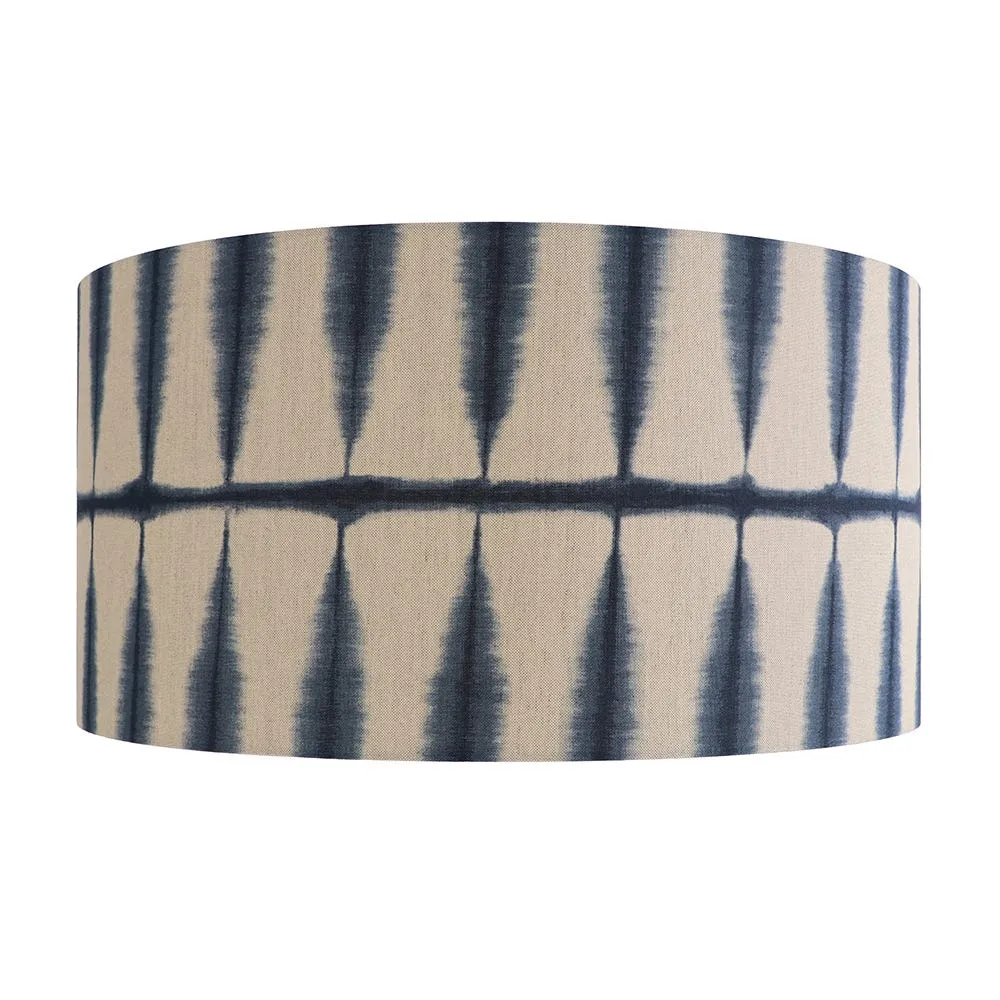 Shropshire Shades Shibori Lampshade Indigo Linen 60 x 30cm 2