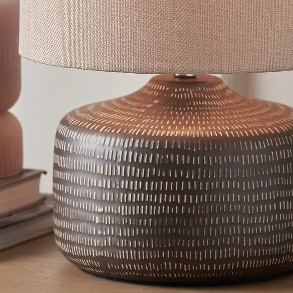 Pacific Lifestyle Kai Textured Round Table Lamp 2