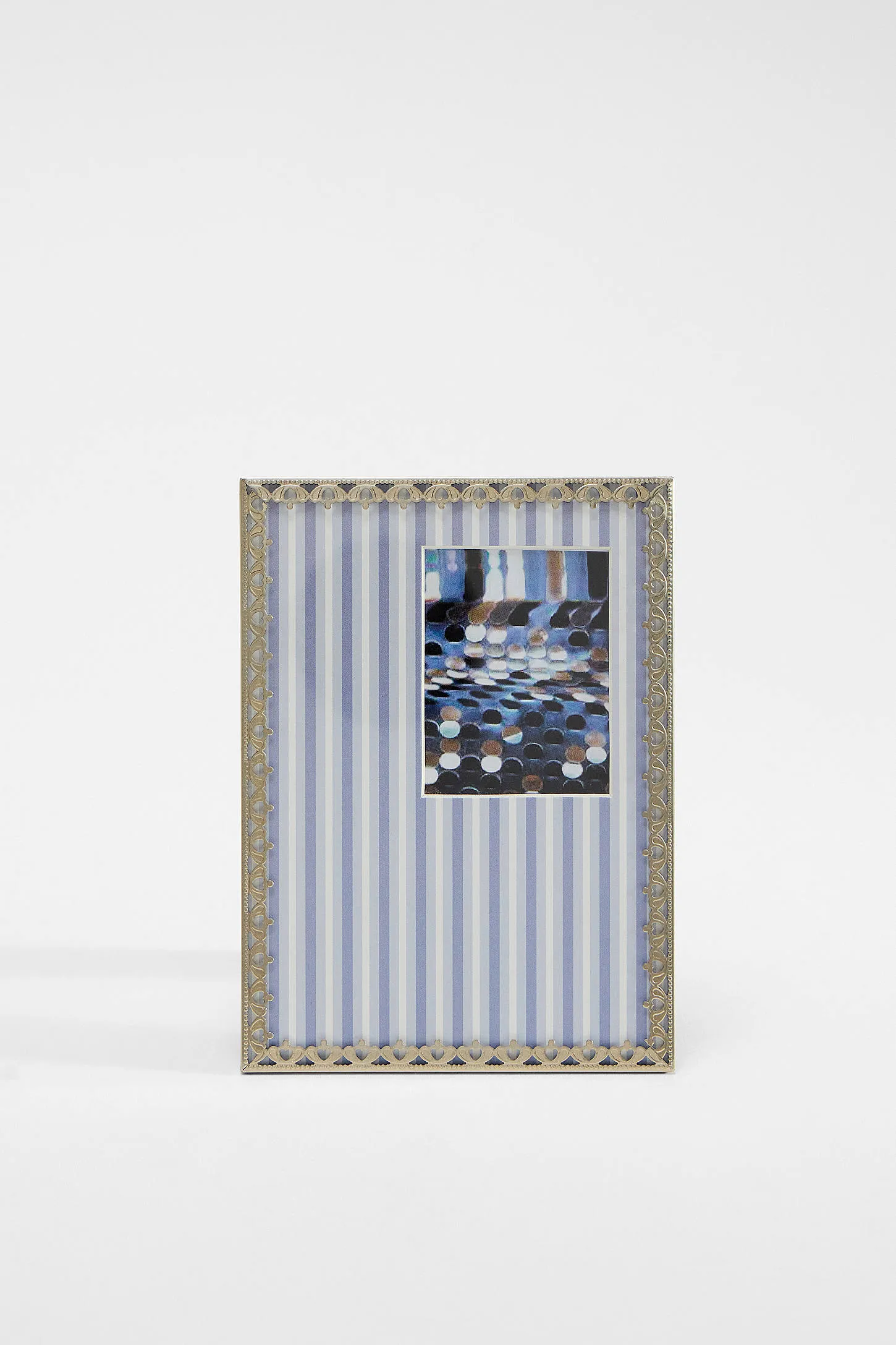 Blue Stripe Silver Crown Photo Frame - Blue ALL 2