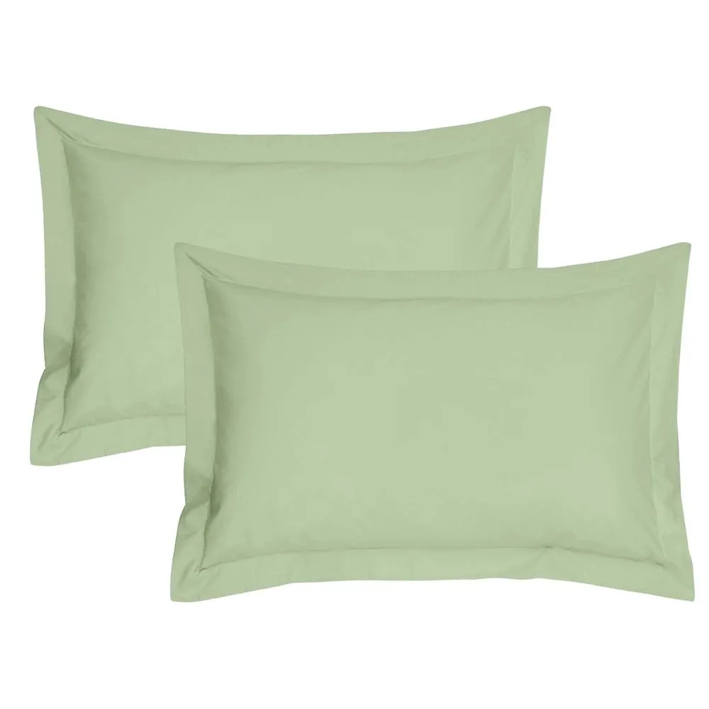 Smart Living Polycotton Oxford Percale Pillowcase Pair Non Iron in Green