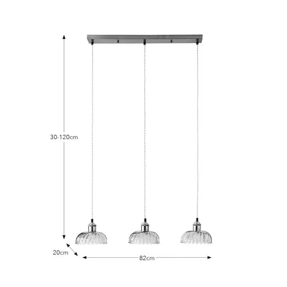 Lucille 3 Light Adjustable Diner Ceiling Light 6