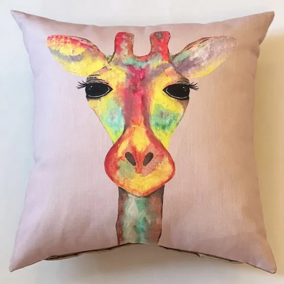 Daro Pink Giraffe Square Cushion 2
