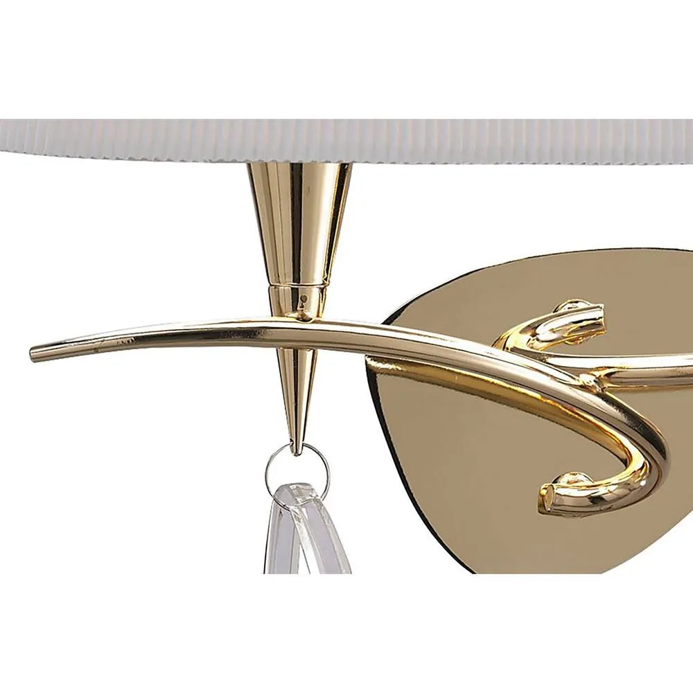 Netlighting Mara Wall Lamp Switched 2 Light E14 French Gold With Ivory White Shade 3