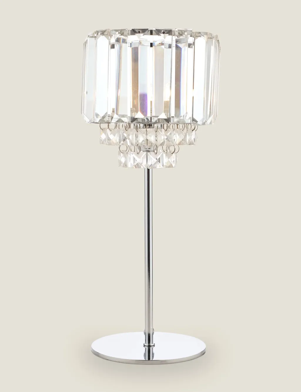 Laura Ashley Vienna Crystal Table Lamp Silver