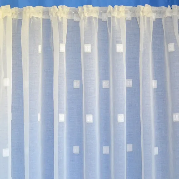 By the Metre Zen Lace Net Slot Top Curtain Fabric 3