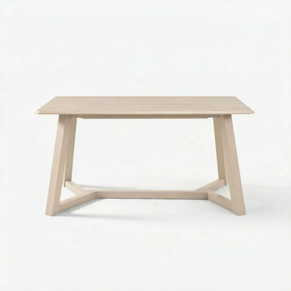 FurnitureboxUK Lulworth Rectangular Wood 6 Seater Dining Table in Natural 3