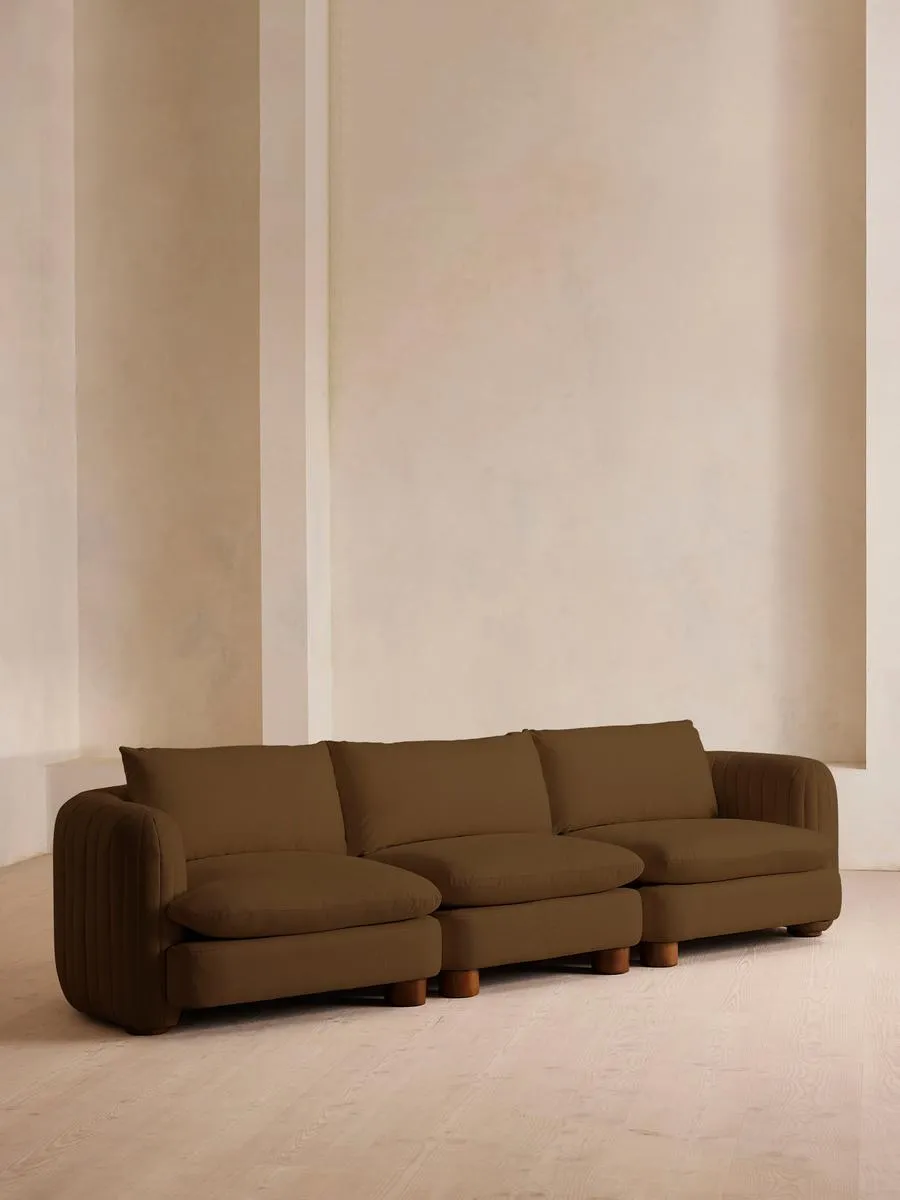 Vivienne Deeper Sit Modular Sofa, Four Seater, Linen, Ochre
