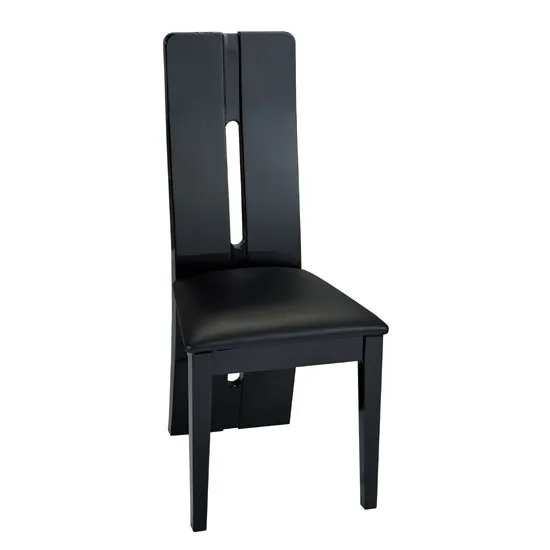 Fiesta Black High Gloss Finish Faux Leather Dining Chair