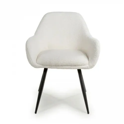 IH Design Danna Boucle White Dining Chairs (Set of 2) in Off-White 2