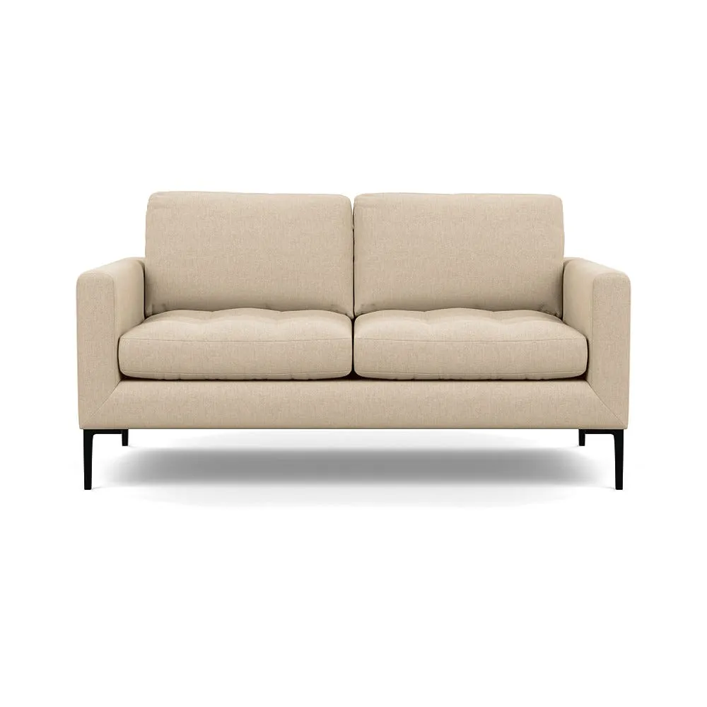 Heal's Eton 2 Seater Sofa Brushed Cotton Oat Black Feet 1