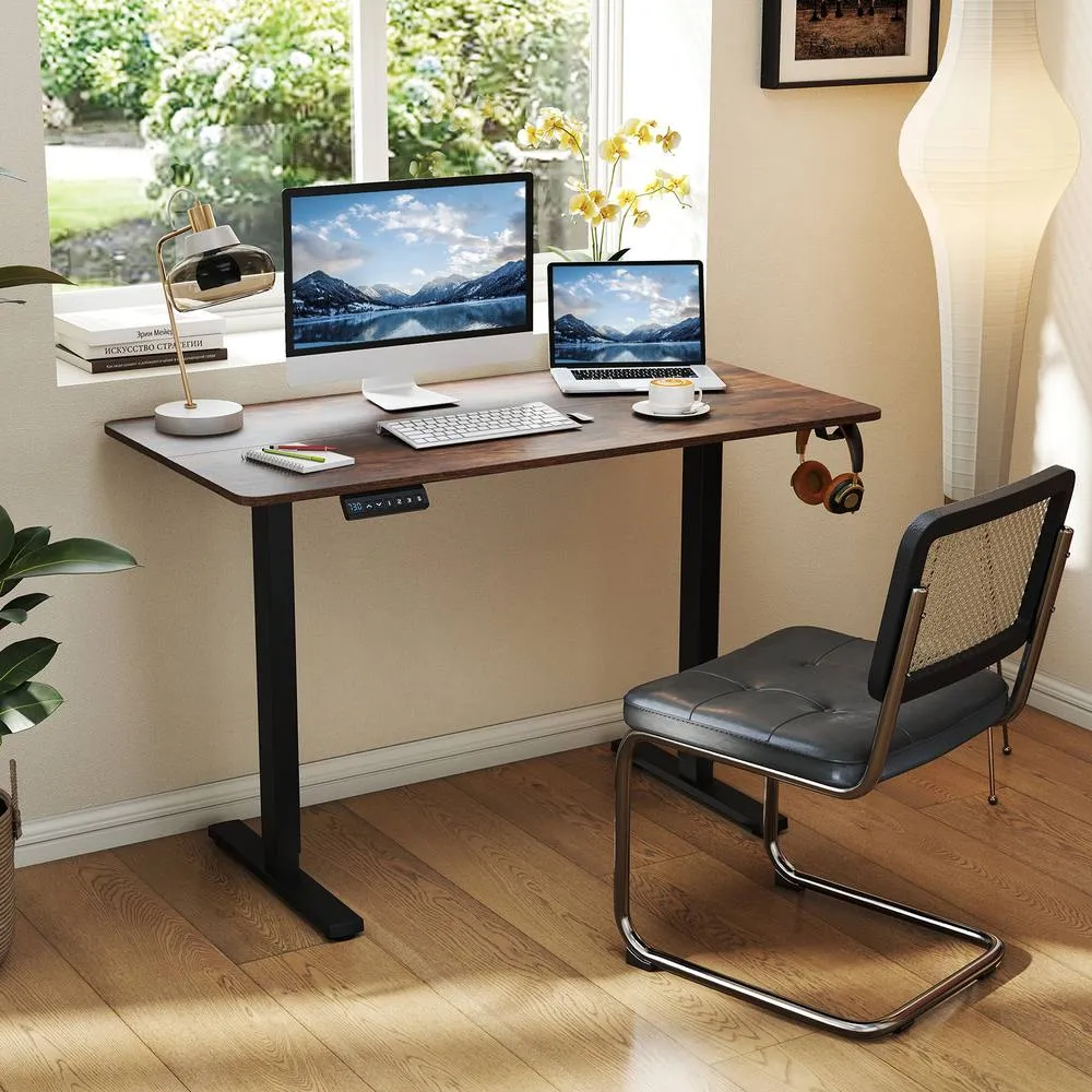 Costway Ergonomic Stand Up Desk 120x60CM Electric Standing Computer Desk in Black