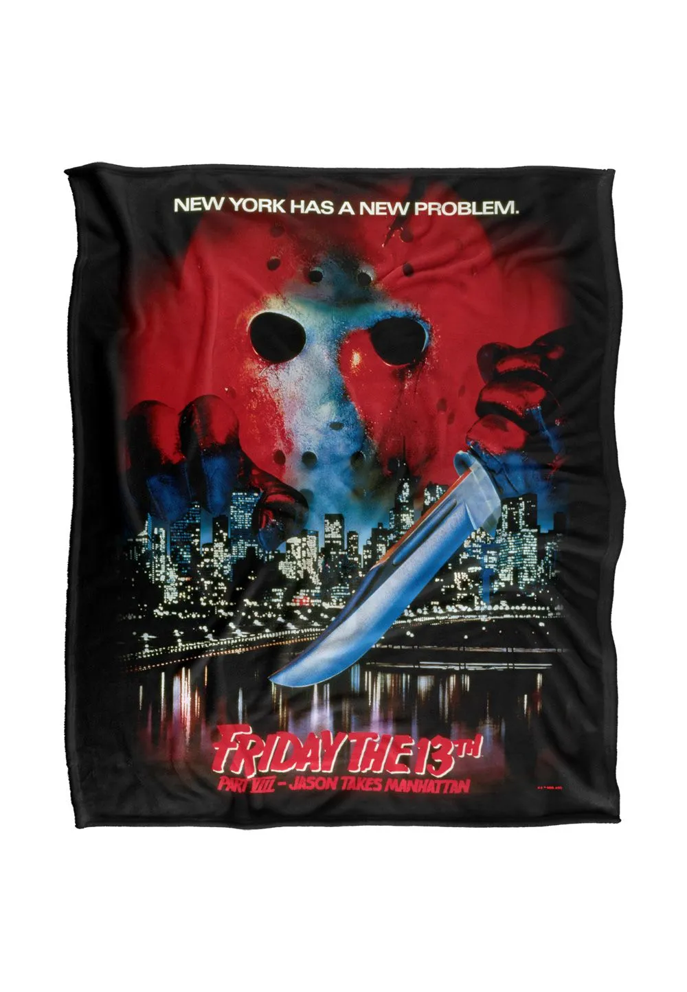 Friday the 13th Blanket, 152x127 cm Jason Takes Manhattan Poster Silky Touch Super Soft Throw Blanket in White
