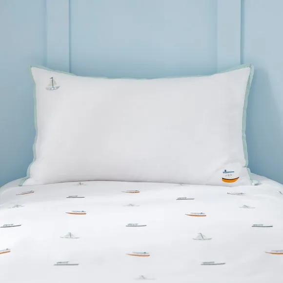 Embroidered Boats Cotton Duvet Cover and Pillowcase Set 2