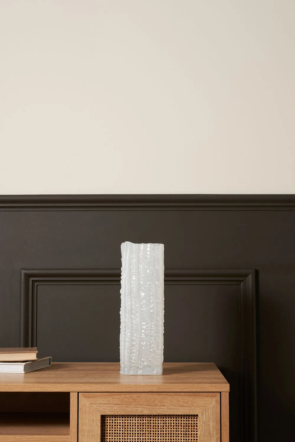 BHS Milky Glass Vase in White 2
