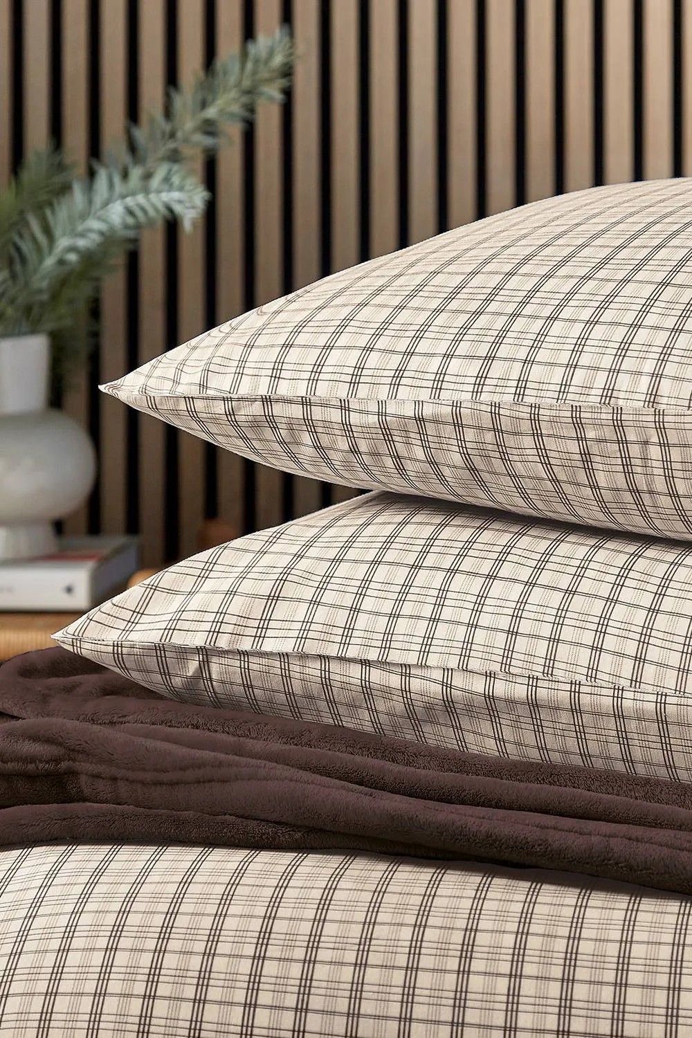 Helena Springfield 'Tranquil Check' Duvet Cover Set in Chocolate 5