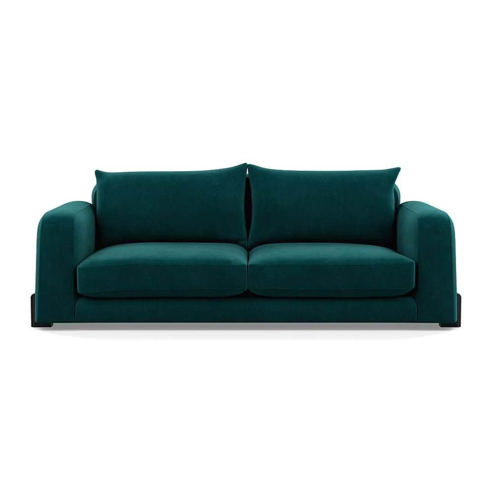 Heal's Nuvola 4 Seater Sofa Smart Luxe Velvet Ocean Black Beech Feet 1