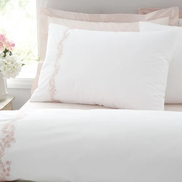 Bianca Camille Embroidered Floral 100% Cotton Duvet Cover & Pillowcase Set 3