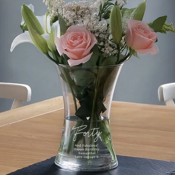 Personalised Big Age Glass Vase 3