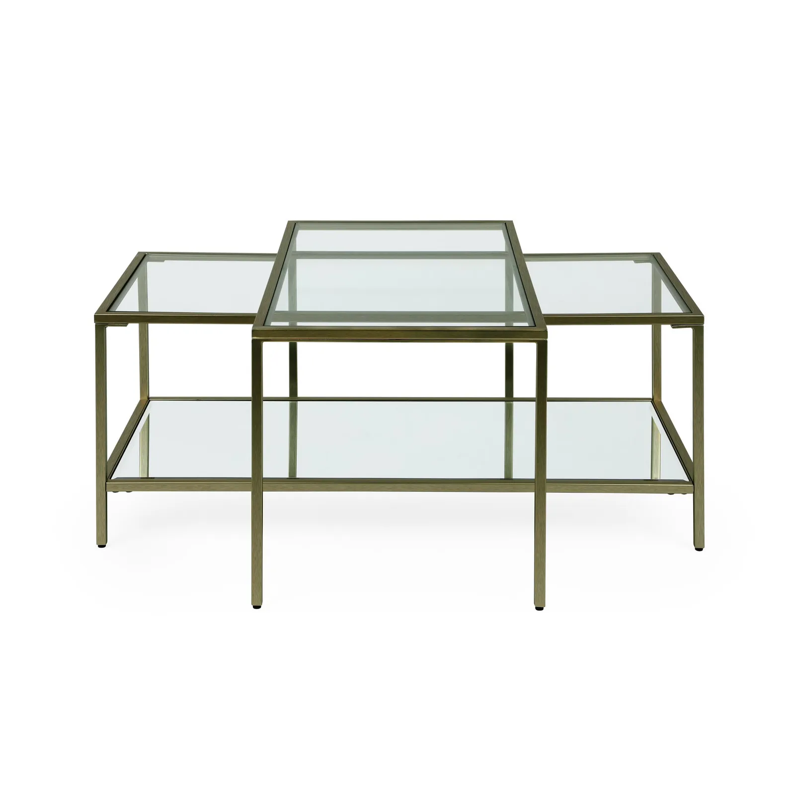 Claudia Brass Effect Coffee Nest Brown