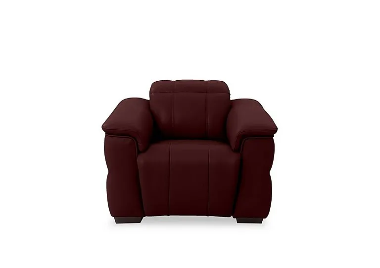 Inca NC Leather Power Recliner Chair with Power Headrest - Ruby